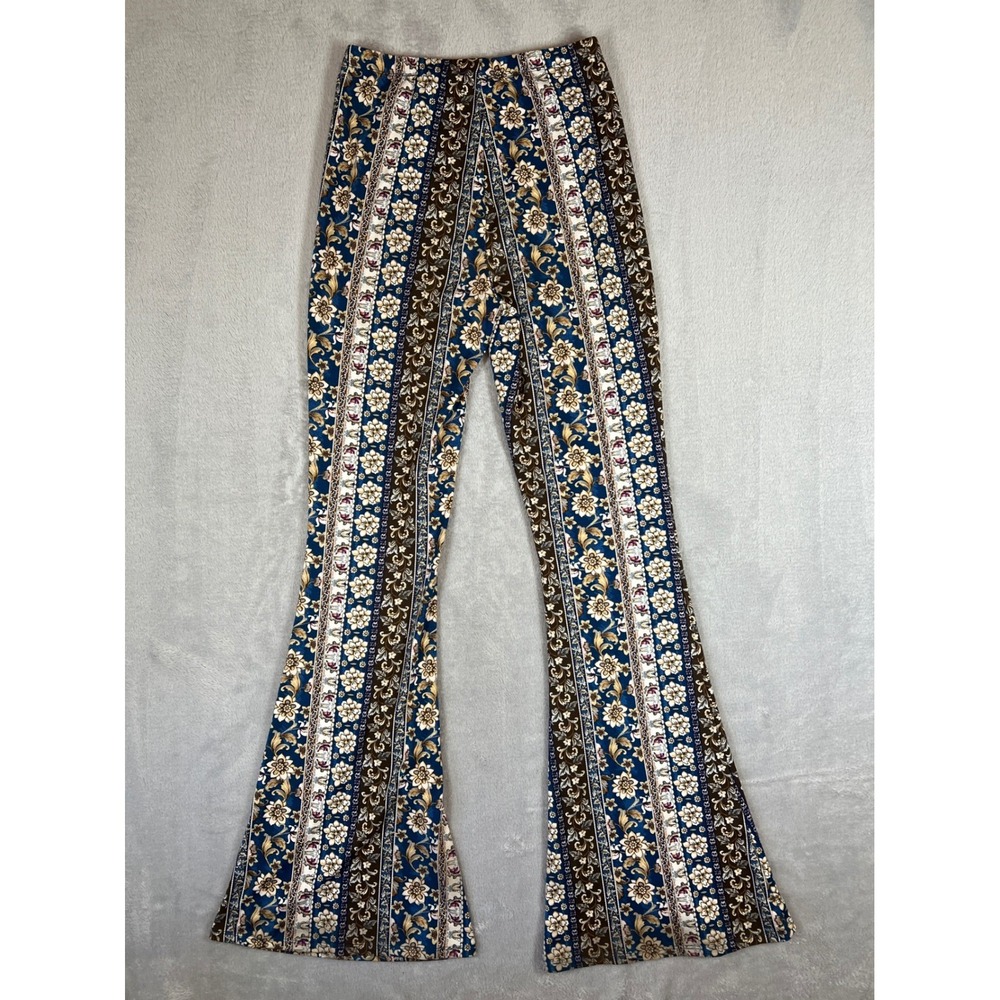 Bear Dance Women's Boho Paisley Print Soft Flare Bell Bottom Flare Pants Small - Picture 2 of 11